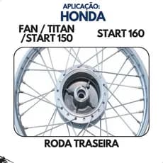 Roda Traseira Completa Raiada Moto Cg Titan 150 E Fan 150 Start 150 160