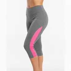 Calça Legging Capri Corsário Dryfit  Cinza Para Academia fitness