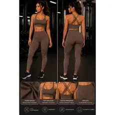 Conjunto Legging e Top Alça Power Liso Sulplex Academia Treino