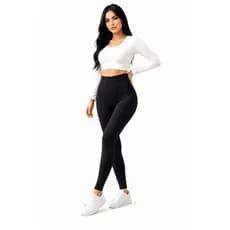 Legging Flanelada Feminina Peluciada Térmica Inverno Cintura Alta Costura Reforçada Forrada