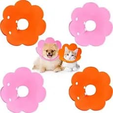 ces Cat Recovery Collar Cat Cones Flower Shape Pet Anti-bite Lick Wound Healing Safety Elizabethan Neck E Collar Adjusta