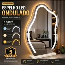 espelho de led maquiagem de bancada 3 cores led touch  para Banheiro Quarto Penteadeira Espelho