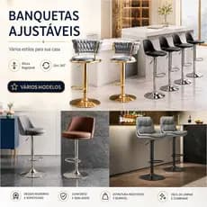 Cadeira de Bar Giratória com Altura Ajustável Disponíveis Balcão e Área de Lazer banco de pés altos
