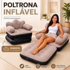 Sofá Inflável Portátil Com Bomba Ideal para Dormir, Dobrável e Portátil Para Camping Praia e Casa