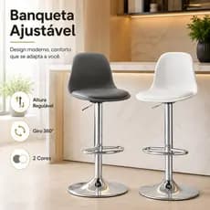 Banqueta de bar moderna e simples, banco alto Com Apoio Para os Pés E Regulagem Altura Estofada