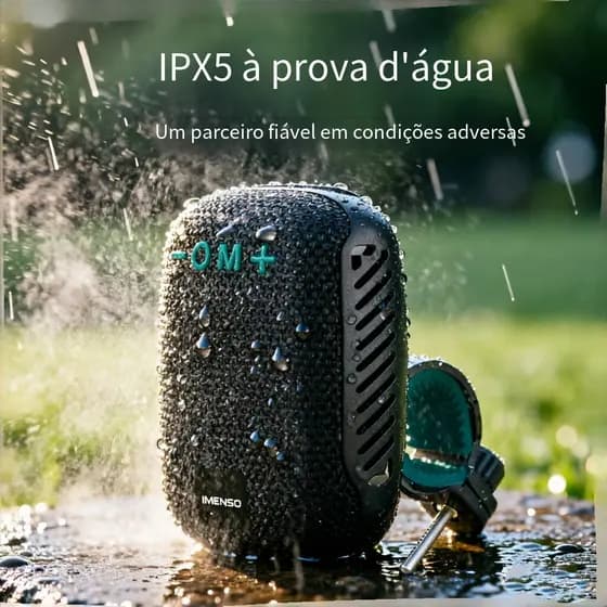Caixa De Som Portátil Moto Bike Bluetooth 5.4 IPX5 Resistente Água 8W  TWS/FM/TF - IMS-X34D