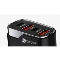 Adaptador De Carro 30v Carregador Celular Turbo USB 2.0 E USB-C 4 Entradas veicular rapido
