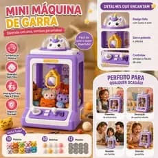 Máquina de Pegar Ursos Divertida para Crianças - Máquina de Pegar Animais com Garra, Presentes e Fichas