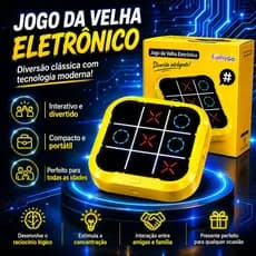 Jogo Da Velha Digital Eletrônico 4 Em 1 Recarregável Usb Led Educativo Interativo Portátil Memoria