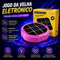 Jogo da Velha Eletrônico Portátil Inteligente com Luz e Som – Desafio Divertido para Crianças e Adultos