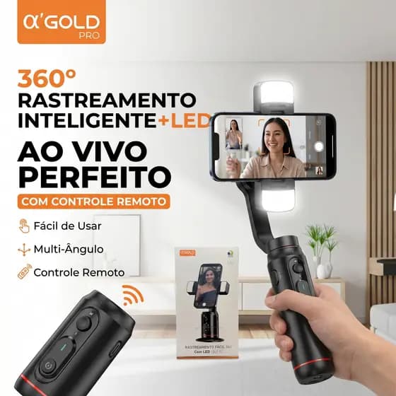 A'GOLD PRO SLF-02 Suporte com Rastreamento Facial 360° para Lives