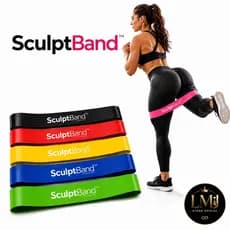 Conjunto 5 Faixas Elásticas Mini Band – Treino em Casa, Funcional e Fisioterapia