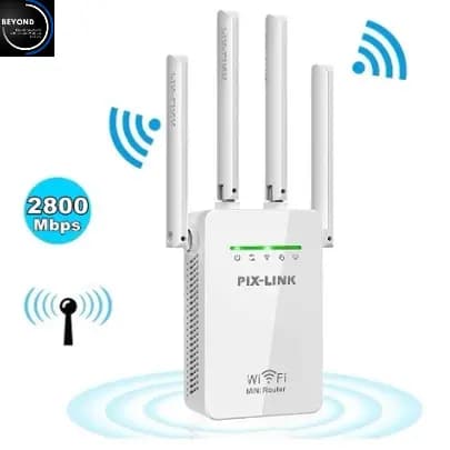 Repetidor e Roteador Wifi 2800M 4 Antenas Amplificador De Sinal Pix-link VidaBR