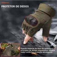 Luva Tática Meio ar livre Dedo Com Proteção Ciclismo Motoboy Paintball