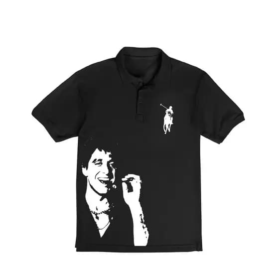 Camisa Polo Scarface Tony Montana Streetwear Casual Algodão