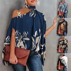 Blusa De Verão Moda Feminina Elegante Pulôver Oferta Especial Manga Morcego Camisas De Escritório Com Gola Solta Blusas