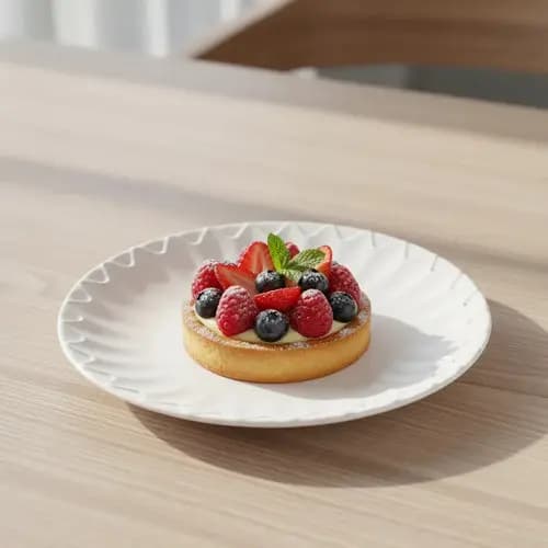 Prato Raso Melamina 25cm Branco Relevo Ondulado Resistente Durável Restaurante Buffet