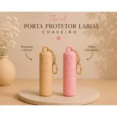 Chaveiro Porta Protetor Labial Floral – Estilo delicado e funcional