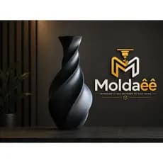 Vaso Moderno em Espiral 3D Preto | Decoração Sofisticada Minimalista Luxo