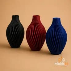 Vaso Decorativo 3D Ondulado Moderno | Design Sofisticado para Sala e Escritório