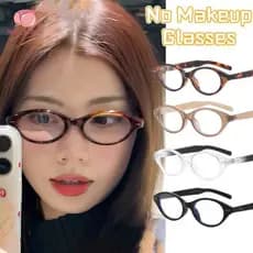 1 PC Moda Retro Oval Frame Óculos-Mulheres Meninas Y2K Preto Flat Eyewear Decoração