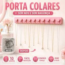KIT com 4 Organizadores de Joias para Pendurar na Parede formato de Coração Suporte Expositor Anéis