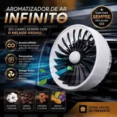 Cheirinho Carro INFINITO formato Turbina Helice Aromatizador Difusor Perfume Aroma Purificador de Ar