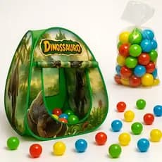 Kit Barraca Cabana Toca Tenda Infantil Kids Menino + 25 Bolinhas Coloridas Piscina De Bolinha