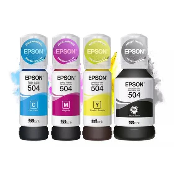 Kit 4 Tintas Epson Original T504 -  Impressoras L4150 L4160 L6161 L6191 L6171