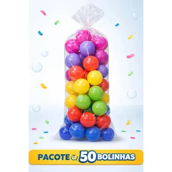 Pacote De 50 Bolinhas Coloridas Para Piscina de Bolinhas Festa Infantil Não Amassa Livre de BPA