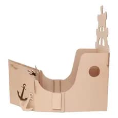 Navio Casinha De Papelão Para Brincar Colorir e Montar Infantil Criança Be Place Kids