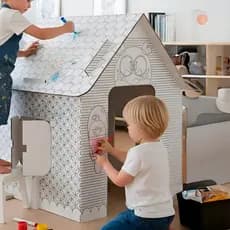 Casinha De Papelão Para Colorir Infantil Be Place Kids Brinquedo Criança Divertido