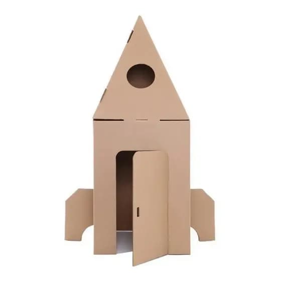 Foguete Casinha de Papelão Para Colorir Montar Brincar Infantil Criança Be Place Kids