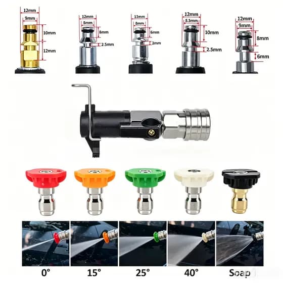Kit De Válvula De Esfera Para Lavadora De Alta Pressão Com Bicos De Pulverização De 5 Cores , Compatível Mangueira De Ar