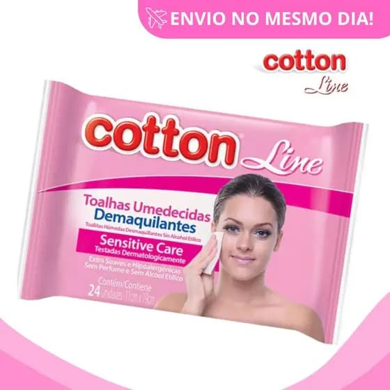 Toalhas Demaquilantes Umedecidos Cotton Line - Alta Qualidade, Sem Álcool