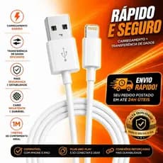 Cabo para iPhone Lightning Carregador para Apple 1 Metro