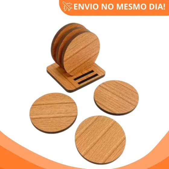 Kit 8 Porta Copos Mdf Premium Descanso para Copos Resistente Custo Beneficio
