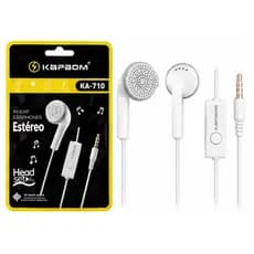 Kit 2 Fones De Ouvido Com Fio e Microfone Kpbom Entrada de 3.5mm Para Celular