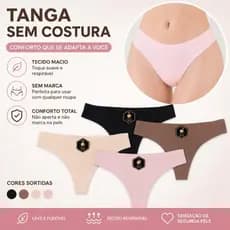 Kit 3/4/6 Calcinha Sem Costura Fio Dental Invisível Conforto Diário
