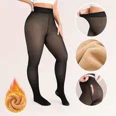 Meia Calça Térmica Feminina Peluciada Efeito Transparente Modeladora Cintura Alta