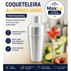 Coqueteleira De Alumínio Polida 600ml Para Fazer Drinks Coquetéis Bartender Caipirinha Festa Casa