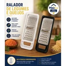 Ralador de Legumes e Queijos Aço Inox 2 em 1 | Cabo Anatômico Branco ou Preto