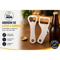 Kit Abridor de Garrafas e Latas Aço Inox 2 Peças Boteco + Sardinha Multifuncional