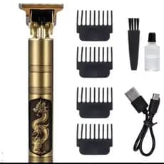 Máquina de Cortar Cabelo Profissional Sem Fio - Barbeiro Recarregável com Design Dragão