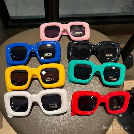 Novos Óculos de Sol Y2K, Elegantes, em Tons Quentes, com Armação Grande Quadrada Envolvente para Mulheres UMQX