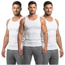 Kit 3 Regatas Masculina Slim Fit Canelada Ribana Premium Lisa Camiseta Americana Hip Hop Regata Masculina Canelada