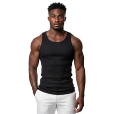 Regata Masculinas Fitness Caneladas Premium Slim Academia Treino Musculação Casual Básica Confortável Americana
