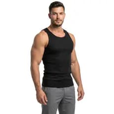 Kit Regata Masculina Slim Fit Canelada Ribana Premium Lisa Camiseta Americana Regata Masculina Canelada