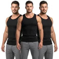 Kit Regatas Masculina de Ribana Canelada Regata Americana Dia a Dia Academia Fit