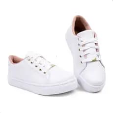 Tênis Feminino Casual Branco Confortável Envio Imediato
